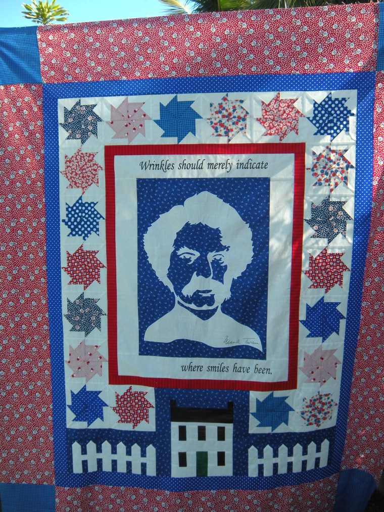 Mark Twain's head hovering in space